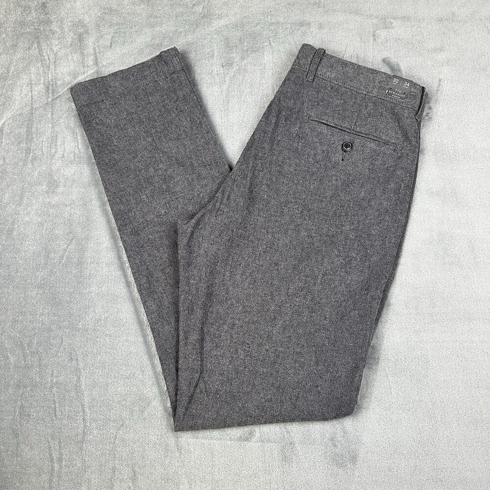 NWT J.Crew 770 Straight Fit Pants Men 32x34 Stretch Brushed Twill Gray Flat